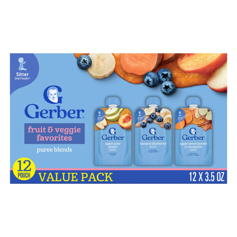 Gerber Natural Baby Food Pouches for Toddler 12+ Months, 12 pk./3.5 oz.